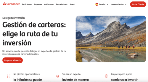 Carteras gestionadas Banco Santander